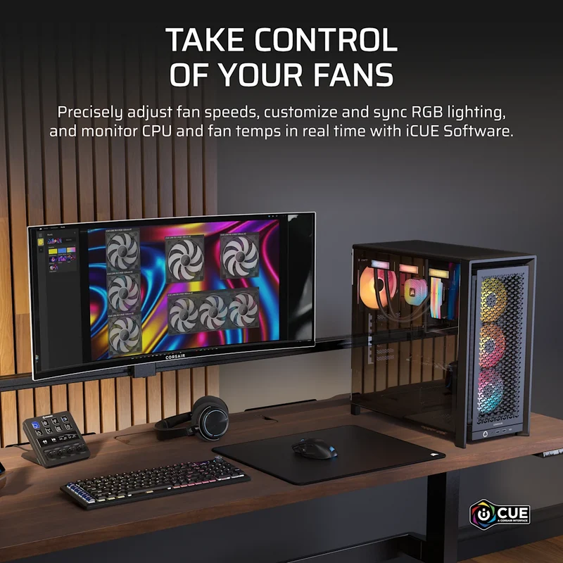 Corsair iCue LINK RX120 II RGB 120mm High-Performance PWM Fan Expansion (Single Pack) (Black, White) (CO-9051057-WW, CO-9051058-WW)