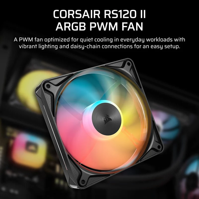 Corsair RS120 II ARGB 120mm High-Performance PWM Fan (Single Pack) (Black, White) (CO-9051069-WW, CO-9051070-WW)