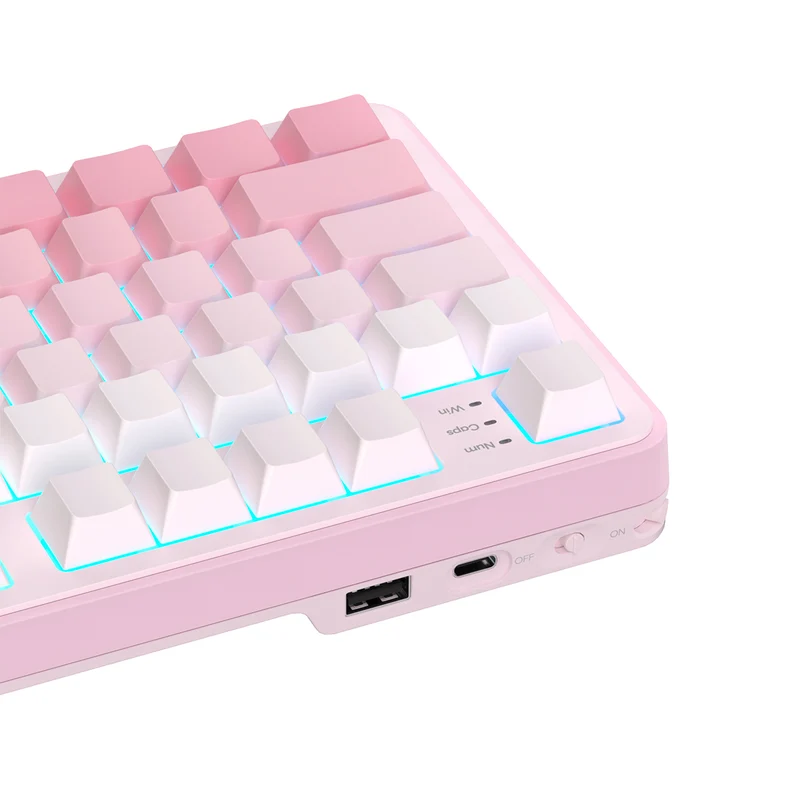 Royal Kludge RK-S98 Tri-Mode RGB 98 Keys Hot Swappable Mechanical Keyboard Pink Gradient (Cream Switch)