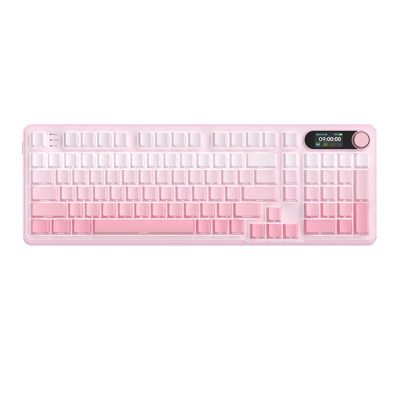 Royal Kludge RK-S98 Tri-Mode RGB 98 Keys Hot Swappable Mechanical Keyboard Pink Gradient (Cream Switch)