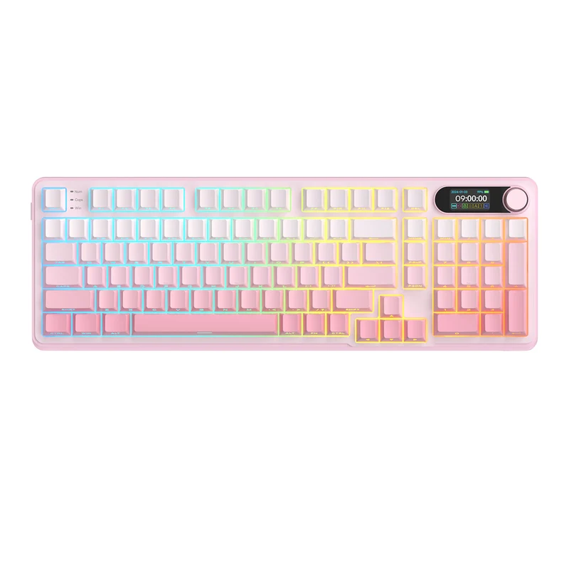 Royal Kludge RK-S98 Tri-Mode RGB 98 Keys Hot Swappable Mechanical Keyboard Pink Gradient (Cream Switch)