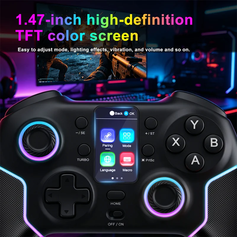 Redragon G902 Drax Wireless LCD Display Controller with RGB Backlight (Black)