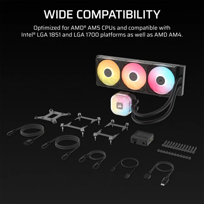 Corsair iCUE LINK TITAN II 360 RX RGB AIO Liquid CPU Cooler (Black, White) (CW-9061037-WW, CW-9061038-WW)