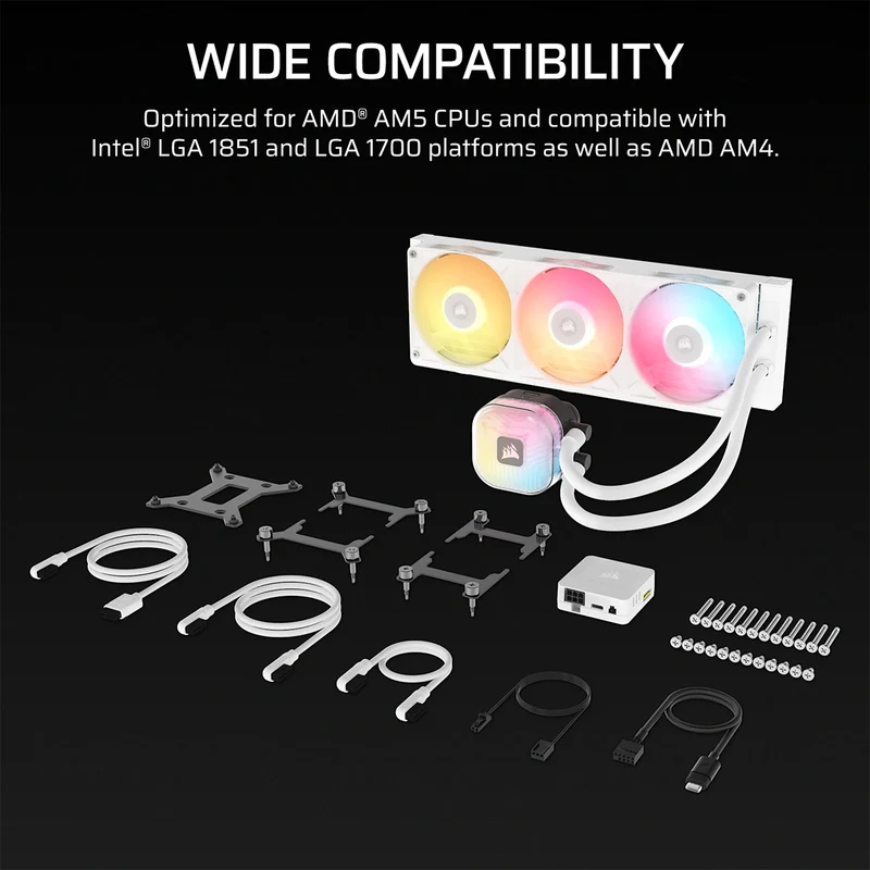 Corsair iCUE LINK TITAN II 360 RX RGB AIO Liquid CPU Cooler (Black, White) (CW-9061037-WW, CW-9061038-WW)