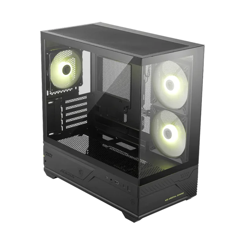 MSI MAG PANO M110R Mini Tower Micro-ATX/Mini-ITX PC Case (Black, White)