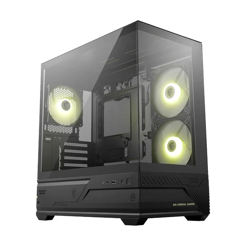 MSI MAG PANO M110R Mini Tower Micro-ATX/Mini-ITX PC Case (Black, White)