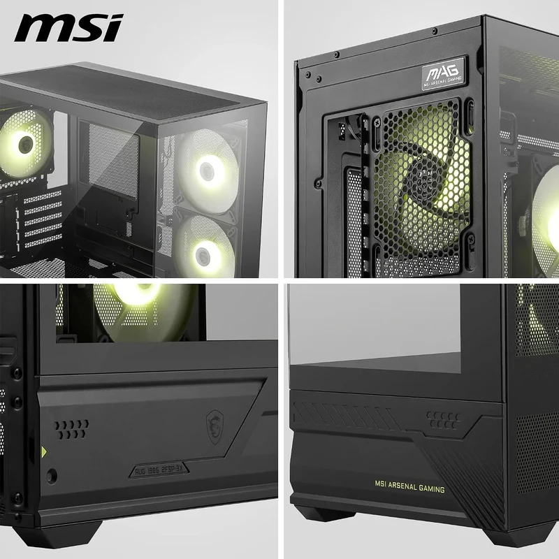MSI MAG PANO M110R Mini Tower Micro-ATX/Mini-ITX PC Case (Black, White)