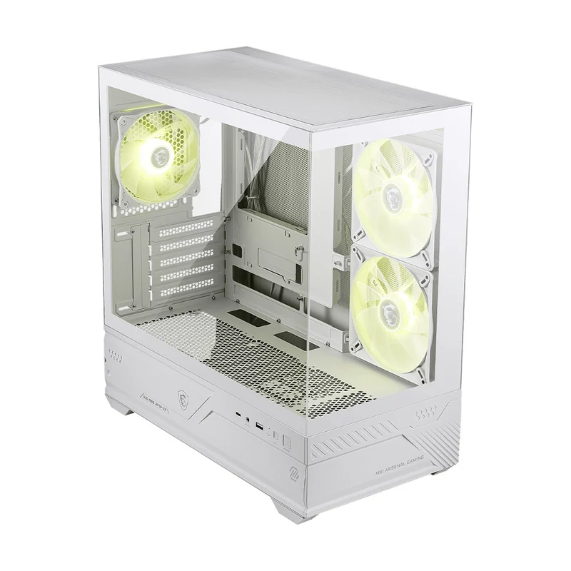 MSI MAG PANO M110R Mini Tower Micro-ATX/Mini-ITX PC Case (Black, White)