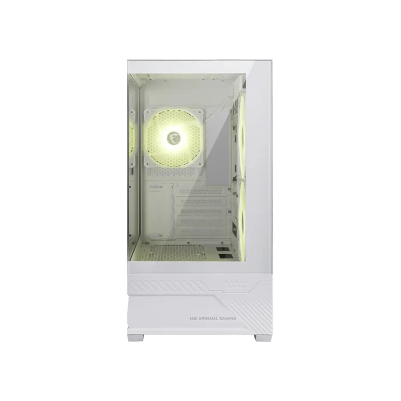 MSI MAG PANO M110R Mini Tower Micro-ATX/Mini-ITX PC Case (Black, White)