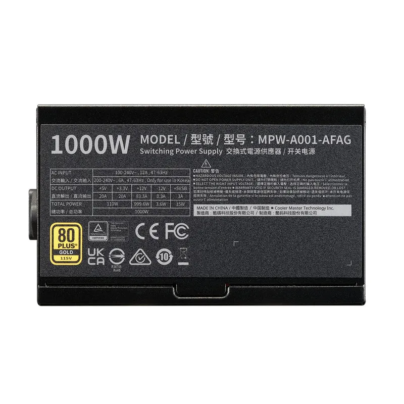 Cooler Master Elite Gold 1000 80+ Gold ATX 3.1 Full-Modular Power Supply (MPW-A001-AFAG-BUS)