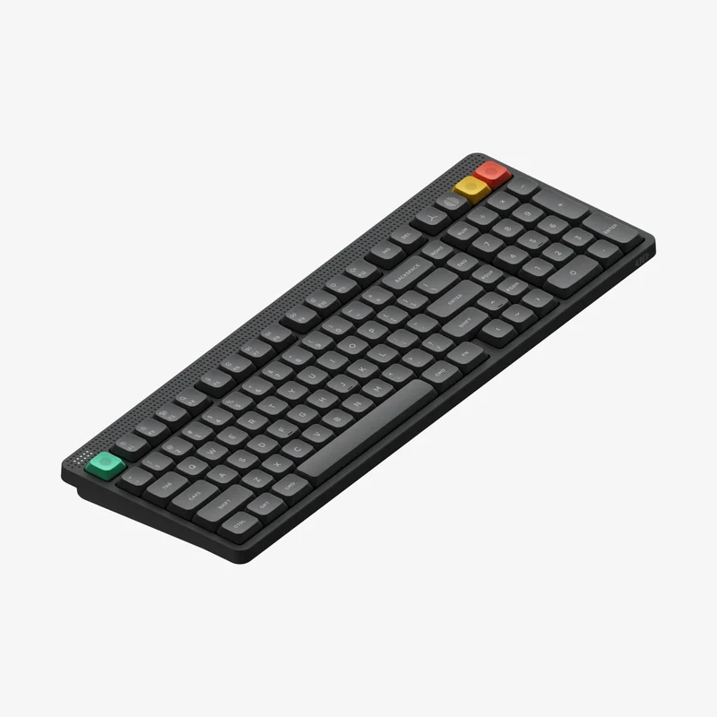 NuPhy Node100 Low-Profile Hot-Swappable Full-Size Tri-Mode Wireless Mechanical Keyboard (Ink Gray) (Blush Nano Switch, Red Nano Switch)
