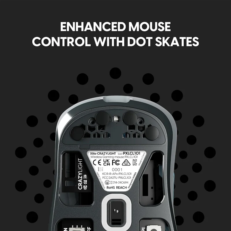 Pulsar Xlite CrazyLight 8K Polling Rate eSports Gaming Mouse Mini (Rock) (PXLCL110)