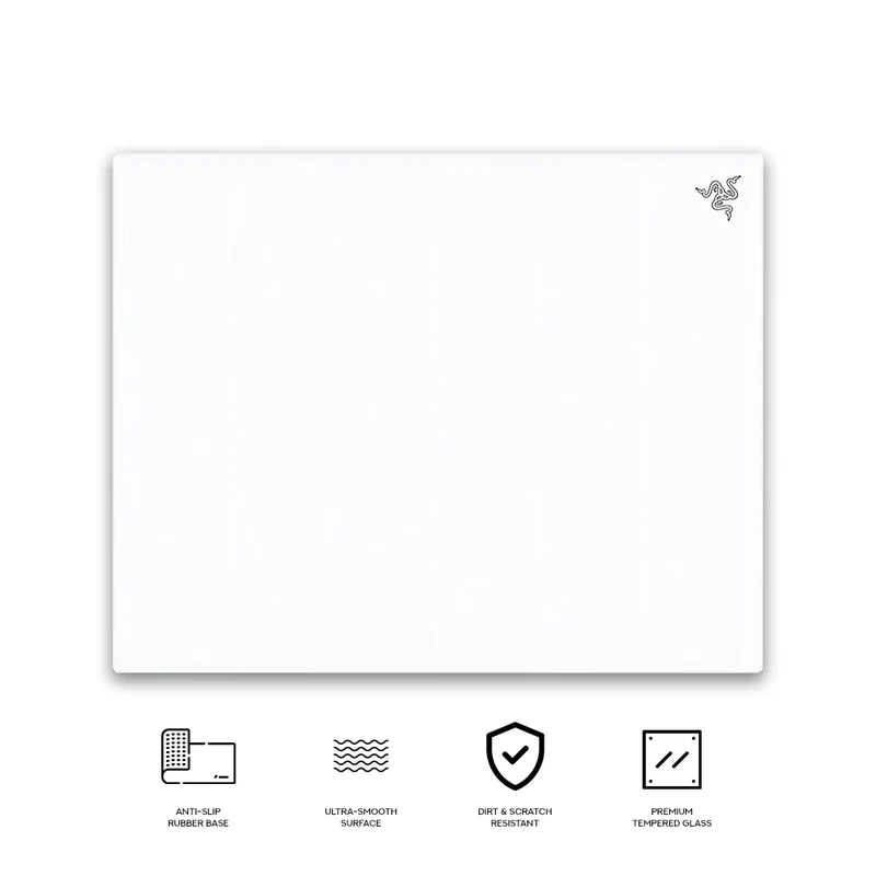 Razer Atlas Pro Ultra-Thin Premium Tempered Glass Gaming Mouse Mat (White)