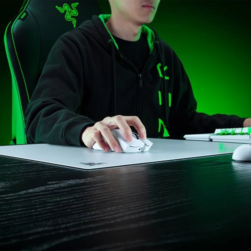 Razer Atlas Pro Ultra-Thin Premium Tempered Glass Gaming Mouse Mat (White)