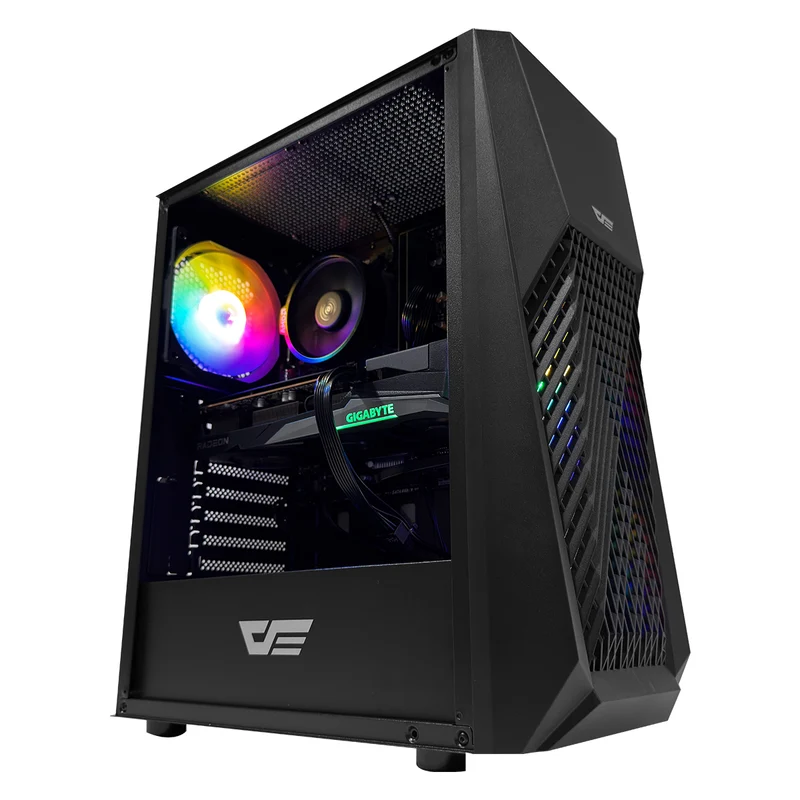 Alpha DK150 Black Desktop Gaming PC | AMD Ryzen 5 5500 | 16GB (2x8GB) RAM | 512GB SSD | RX 7600 | Windows 11 Pro