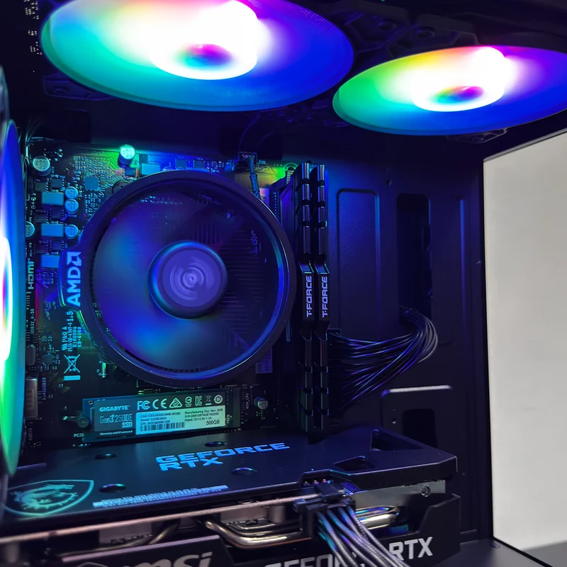 Alpha Reyna Black Desktop Gaming PC | AMD Ryzen 5 5500 | 16GB (2x8GB) RAM | 500GB SSD | RTX 3050 | Windows 11 Pro