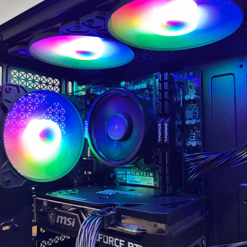 Alpha Reyna Black Desktop Gaming PC | AMD Ryzen 5 5500 | 16GB (2x8GB) RAM | 500GB SSD | RTX 3050 | Windows 11 Pro