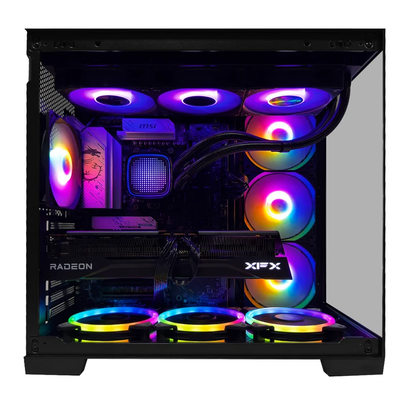 Optima Kratos Black Desktop Gaming PC | AMD Ryzen 7 7800X3D | 32GB (2x16GB) RAM | 1TB SSD | RX 9070 XT | Windows 11 Pro