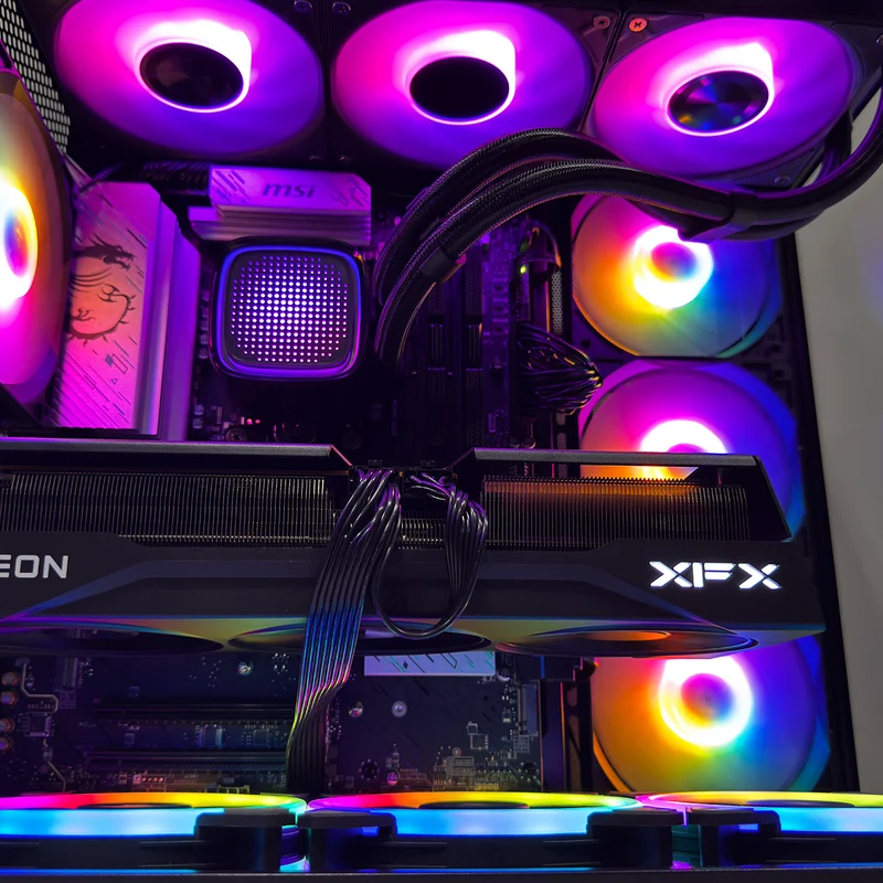 Optima Kratos Black Desktop Gaming PC | AMD Ryzen 7 7800X3D | 32GB (2x16GB) RAM | 1TB SSD | RX 9070 XT | Windows 11 Pro