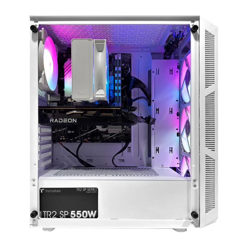 Alpha Hermes White Desktop Gaming PC | Intel i5 12400 | 16GB (2x8GB) RAM | 500GB SSD | RX 6600 | Windows 11 Pro