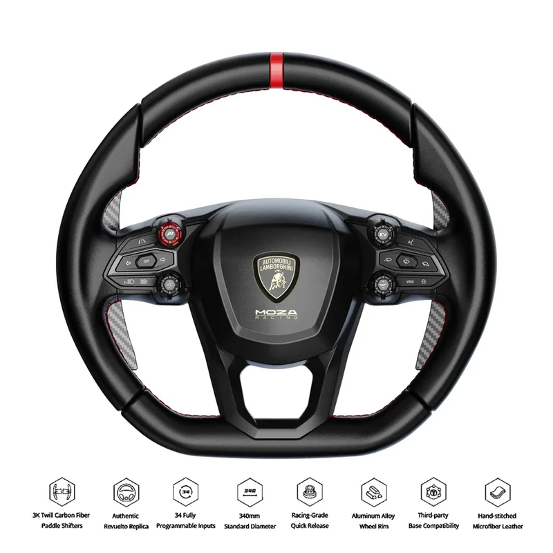 Moza Automobili Lamborghini Revuelto Sim-Racing Steering Wheel (RS096)