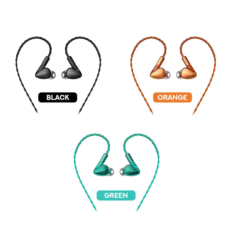 HiBy Yula 10mm Dynamic HiFi Earphones (Black, Orange, Green)