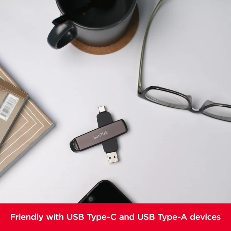 Sandisk Extreme Pro 256GB Dual Drive USB 3.2 Gen 2 USB-C & USB-A 1000MB/s Read / 900MB/s Write Flash Drive