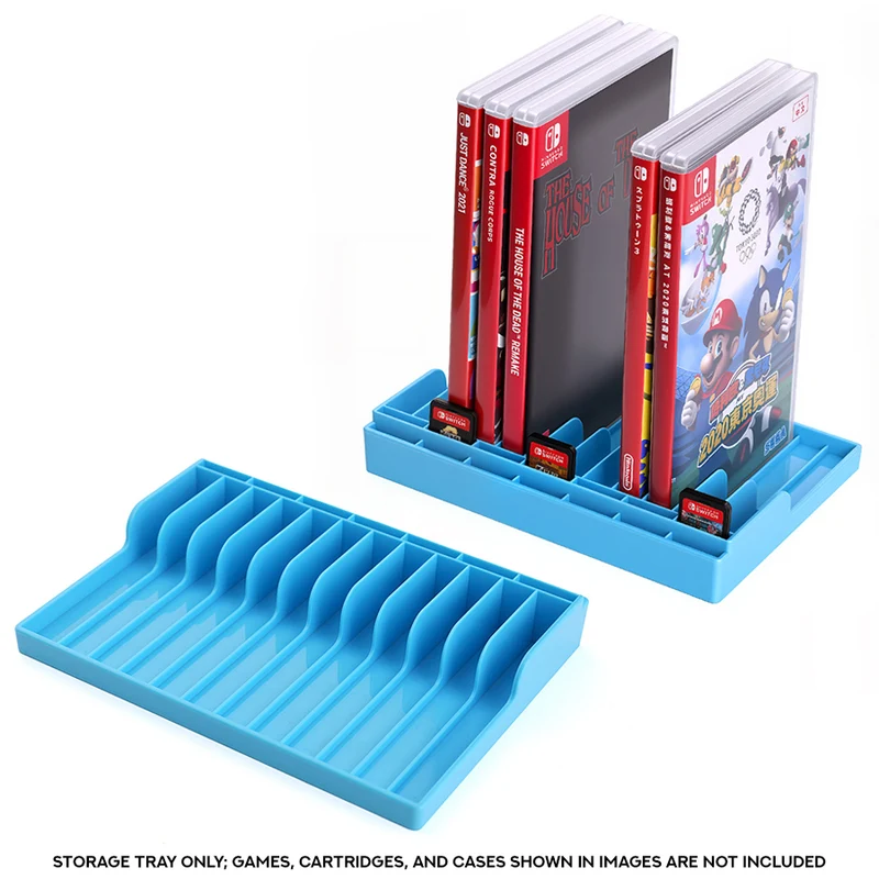 Dobe 2-in-1 Game Card Storage Tray for Nintendo Switch / Nintendo Switch 2 TNS-51122 (Blue, Transparent Red)