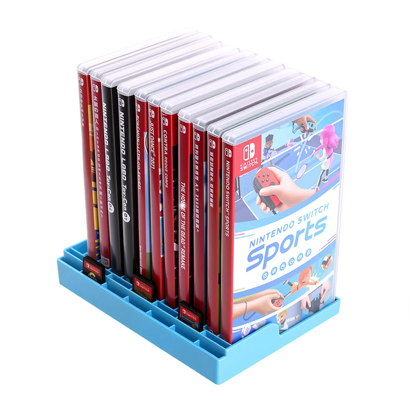 Dobe 2-in-1 Game Card Storage Tray for Nintendo Switch / Nintendo Switch 2 TNS-51122 (Blue, Transparent Red)