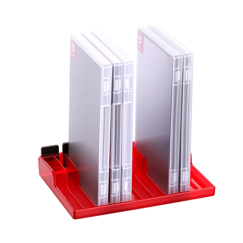 Dobe 2-in-1 Game Card Storage Tray for Nintendo Switch / Nintendo Switch 2 TNS-51122 (Blue, Transparent Red)