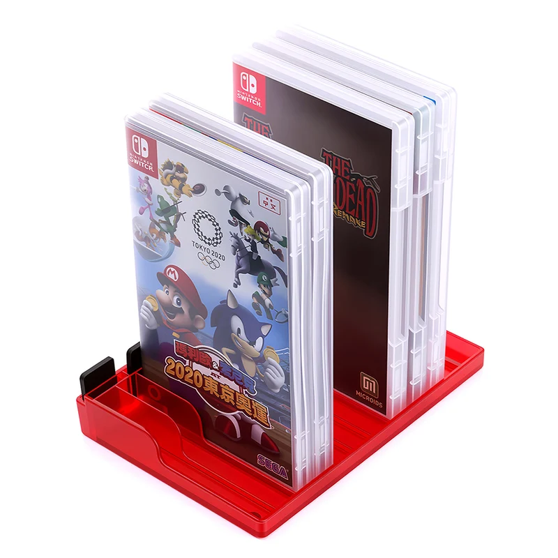 Dobe 2-in-1 Game Card Storage Tray for Nintendo Switch / Nintendo Switch 2 TNS-51122 (Blue, Transparent Red)