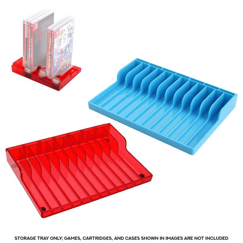 Dobe 2-in-1 Game Card Storage Tray for Nintendo Switch / Nintendo Switch 2 TNS-51122 (Blue, Transparent Red)
