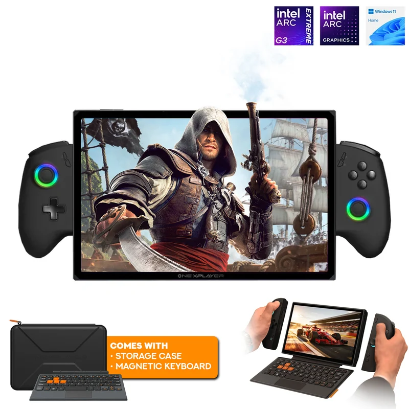 OneXPlayer X2 Intel Arc G3 Extreme 10.95" (2560x1600) LTPS Display 120Hz 48GB LPDDR5X 7500MT/s 1TB M.2 2280 PCIe 4.0x4 SSD Windows 11 3-in-1 Handheld Console + Storage Case + Magnetic Keyboard