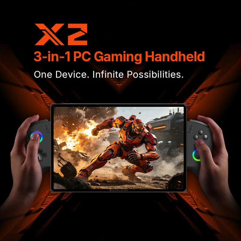 OneXPlayer X2 Intel Arc G3 Extreme 10.95" (2560x1600) LTPS Display 120Hz 48GB LPDDR5X 7500MT/s 1TB M.2 2280 PCIe 4.0x4 SSD Windows 11 3-in-1 Handheld Console + Storage Case + Magnetic Keyboard