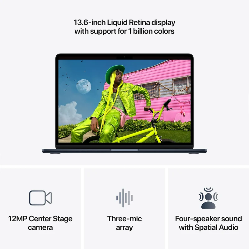 Apple MacBook Air 13" 16GB+1TB M5 Chip with 10-Core CPU & 10-Core GPU (Midnight) (MDHF4PP/A)