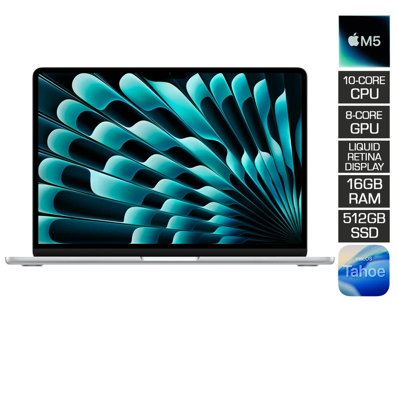 Apple MacBook Air 13" 16GB+512GB M5 Chip with 10-Core CPU & 8-Core GPU (Silver) (MDH74PP/A)