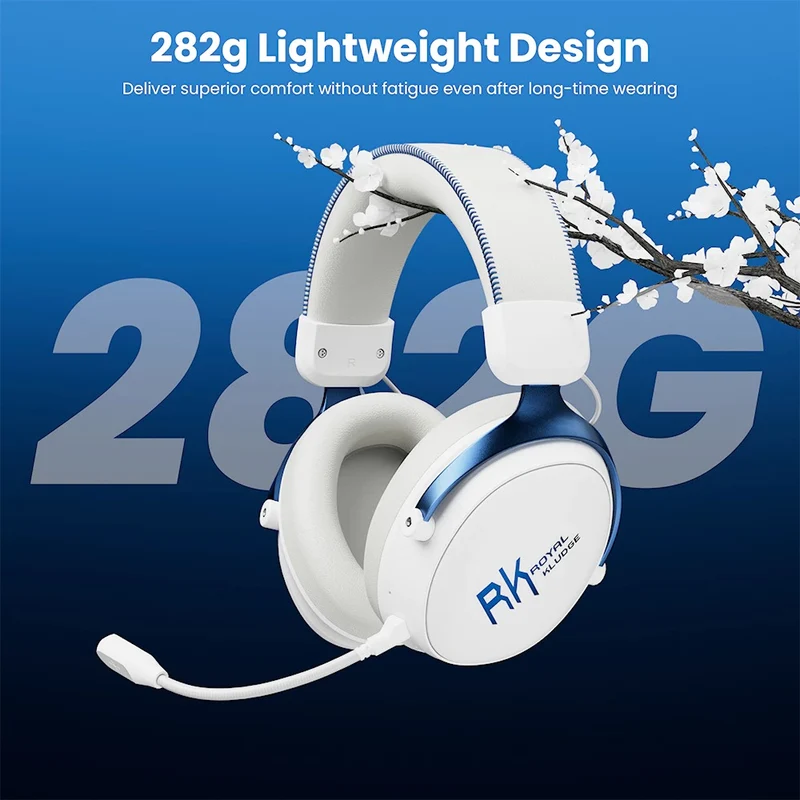 Royal Kludge RK HG105 Quad-Mode Gaming Headphone (Cyborg White, Black Ops)