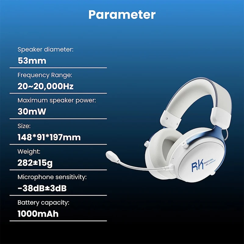 Royal Kludge RK HG105 Quad-Mode Gaming Headphone (Cyborg White, Black Ops)