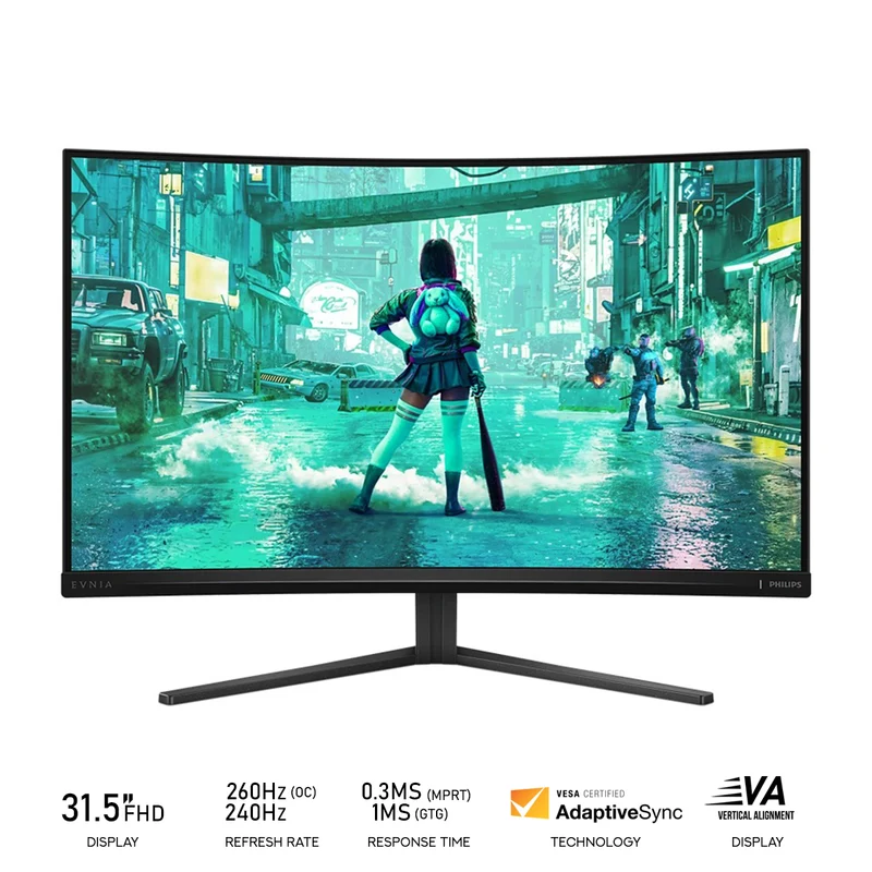 Philips Evnia 32M2C3200WL/67 31.5 FHD (1920x1080) 240Hz 1ms GTG / OC 260Hz 0.3ms MPRT VA Adaptive Sync Gaming Monitor with Tilt Adjustment (Charcoal)