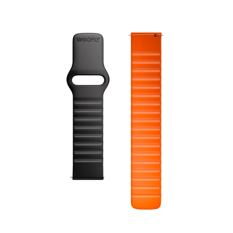 Weofly WF08 22mm Magnetic Watch Strap (Black + Orange, Green + Orange) (WFWB864BL, WFWB864GN)