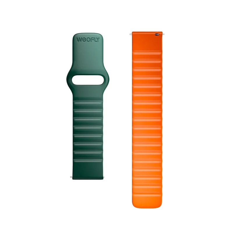 Weofly WF08 22mm Magnetic Watch Strap (Black + Orange, Green + Orange) (WFWB864BL, WFWB864GN)
