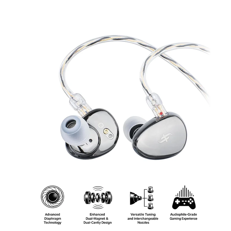 SIMGOT EA500 LM 2nd Gen Dual-Magnet & Dual-Cavity Lithium-Magnesium Diaphragm Dynamic Driver In-Ear Earphone (Grey)