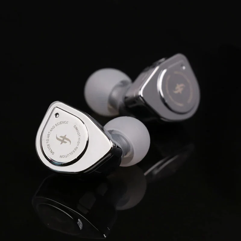 SIMGOT EW200 10mm SCP Diaphragm Dual-Magnetic-Circuit & Dual-Cavity Dynamic Driver In-Ear Earphones (Silver)