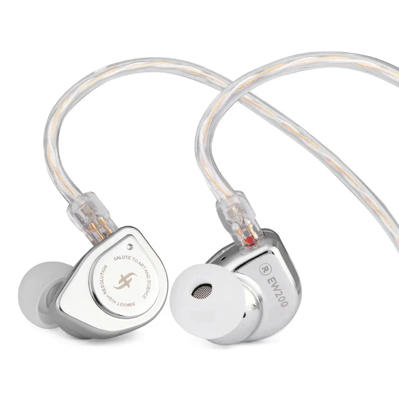 SIMGOT EW200 10mm SCP Diaphragm Dual-Magnetic-Circuit & Dual-Cavity Dynamic Driver In-Ear Earphones (Silver)