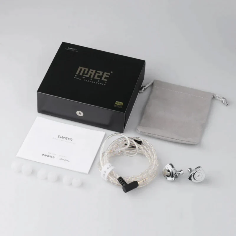 SIMGOT EW200 10mm SCP Diaphragm Dual-Magnetic-Circuit & Dual-Cavity Dynamic Driver In-Ear Earphones (Silver)