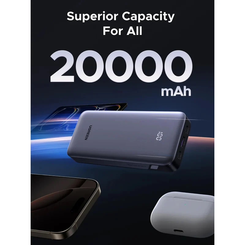 Ugreen 20000mAh 30W Two-Way Fast Charging Power Bank (Gray) (PB532/55989B)