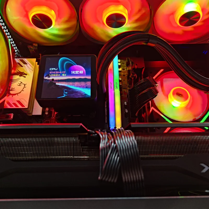 Optima Pro PANO Black Desktop Gaming PC | AMD Ryzen 7 7800X3D | 32GB (2X16GB) RAM | 1TB SSD | RX 9070 XT | Windows 11 Pro