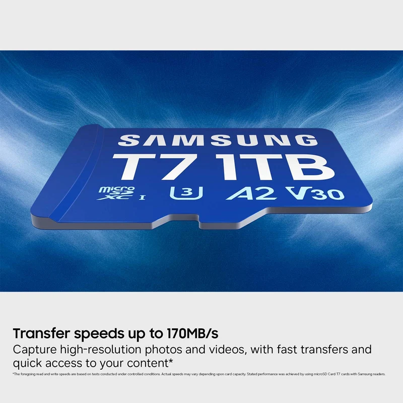 Samsung T7 UHS-I C10 U3 V30 A2 170MB/s Read microSDXC Card (512GB, 1TB) (MB-MB512T, MB-MB1T0T) + Free Juno Blind Box
