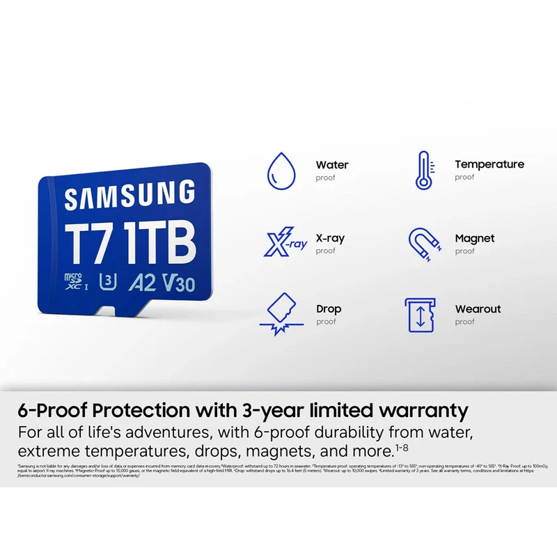 Samsung T7 UHS-I C10 U3 V30 A2 170MB/s Read microSDXC Card (512GB, 1TB) (MB-MB512T, MB-MB1T0T) + Free Juno Blind Box