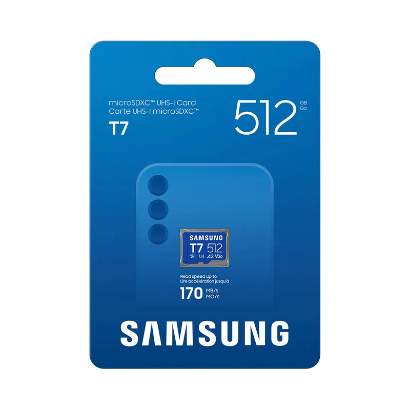 Samsung T7 UHS-I C10 U3 V30 A2 170MB/s Read microSDXC Card (512GB, 1TB) (MB-MB512T, MB-MB1T0T) + Free Juno Blind Box